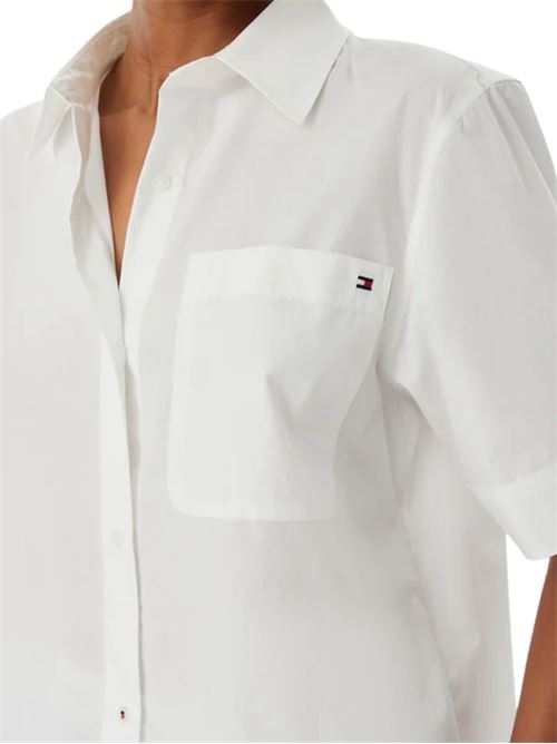 Camicia in popeline a maniche corte Tommy Hilfiger | WW0WW48899YCF